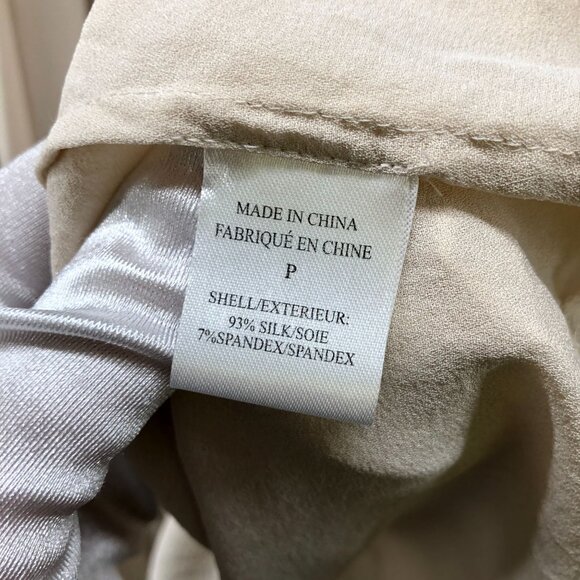 Theory Terabi Silk Halter Top Womens P (SP) Beige Drape Sleeveless Tunic Cami - Picture 10 of 11